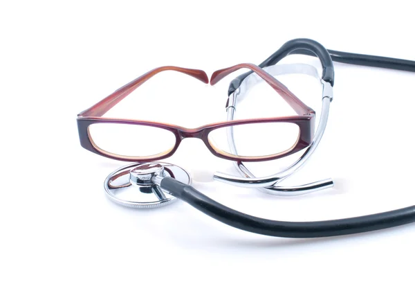 Stethoscope and glasses — Stock Photo, Image