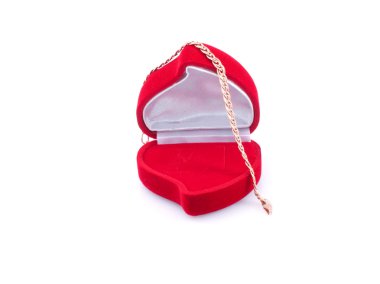 altın bilezik ve kırmızı hediye