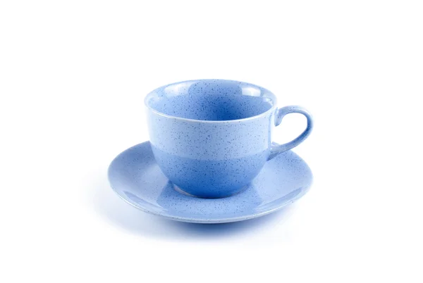 Blauwe cup met schotel — Stockfoto