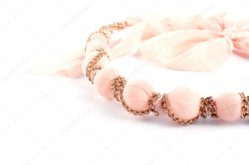Decorative necklace, isolated on white background