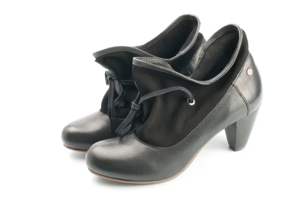 Chaussures Femmes Noires Isolées Sur Fond Blanc — Photo