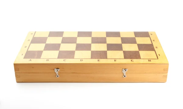 Primer plano de un viejo tablero de ajedrez de madera cerrado — Foto de Stock
