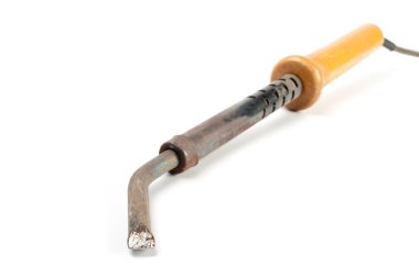 Soldering iron with a wooden handler clipart