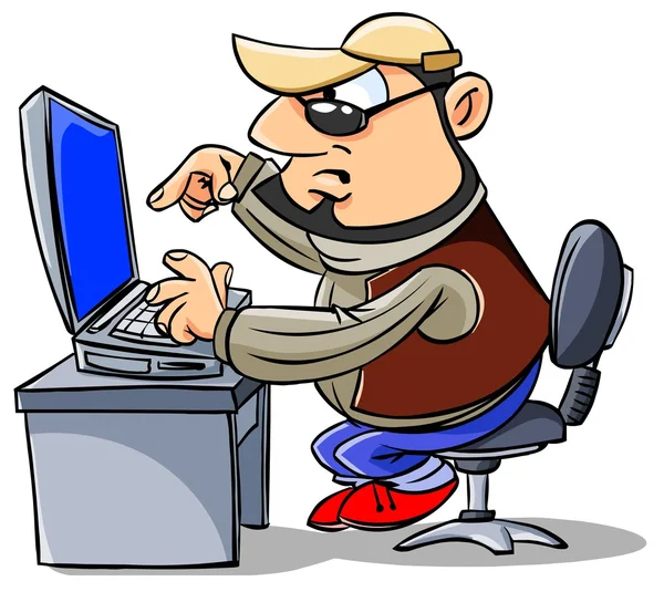 Muž pracující v počítači — Stock fotografie