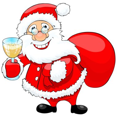 Santa Claus celebrating the New Year clipart