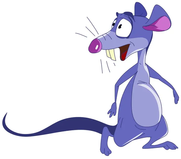 Cartoon Illustration Funny Rat Isolated White — Stock Photo, Image