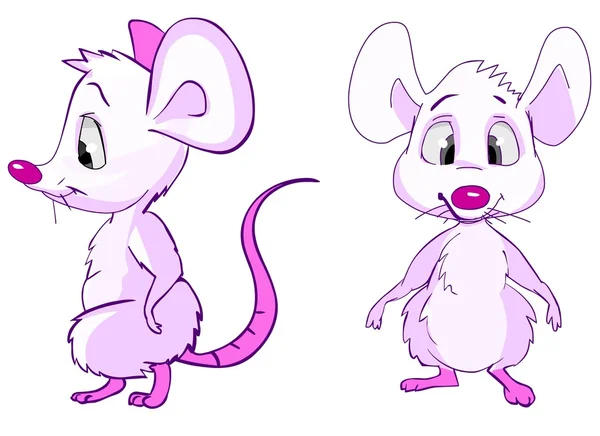 Cartoon Illustration Der Niedlichen Kleinen Maus Isoliert Auf Weiß — Stockfoto