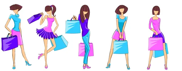 Mode-Shopping-Mädchen — Stockfoto