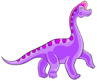 karikatür brachiosaurus dinozor. beyaz izole.