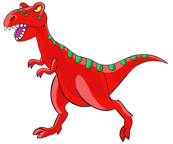 Zeichentrickillustration Von Tyrannosaurus Dinosaurus Isoliert Auf Weiß — Stockfoto