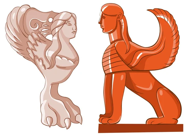 Ilustracja Kreskówka Starożytnych Greckich Posągów Białym Tle — Zdjęcie stockowe