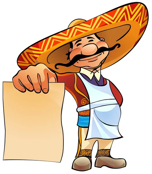 Mexikanische Köchin mit Menü. — Stockfoto