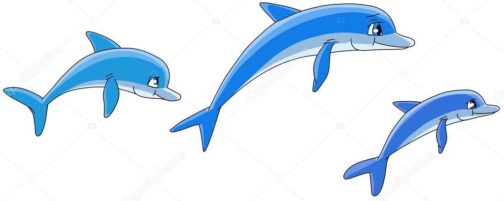 Delfines De Dibujos Animados Vector De Stock C Regisser Com