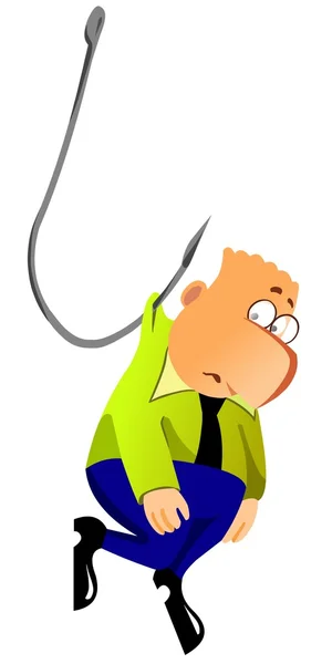 Businessman on a fish hook. — Stock Photo, Image