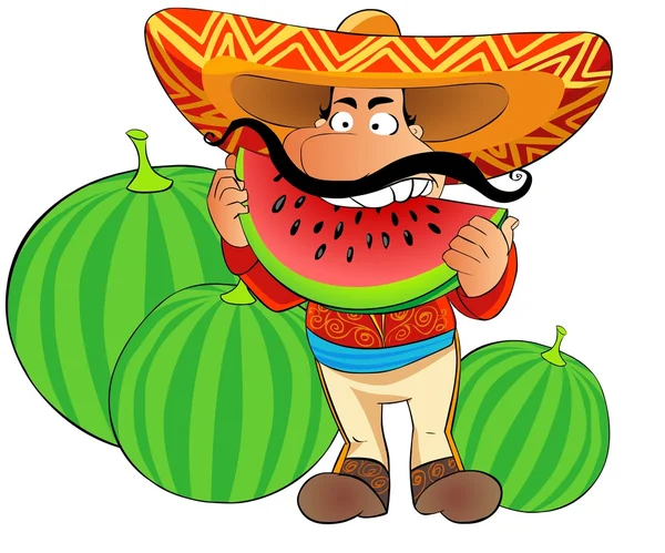 Μεξικού τρώει καρπούζι — Φωτογραφία Αρχείου