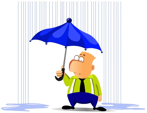 Biznesmen pod parasolem — Zdjęcie stockowe