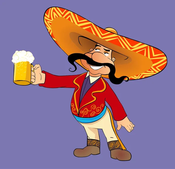 Mexicana con una cerveza . —  Fotos de Stock