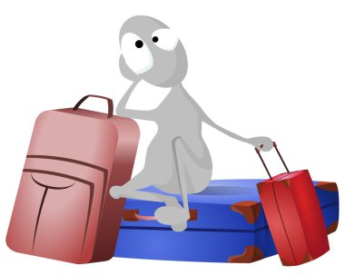 gri erkek ve çok Bagaj