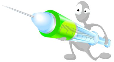 Alien with big syringe clipart