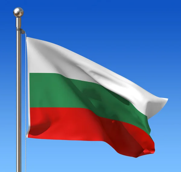 Флаг Болгарии против голубого неба. 3d иллюстрация . — стоковое фото