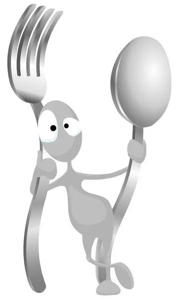 外星人用大勺子和叉子. — 图库照片