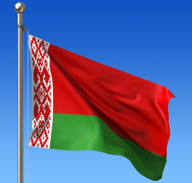 Flag of Belarus against blue sky. 3d illustration. clipart