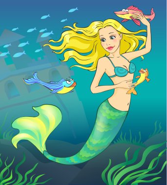 Fairy tale 1. Mermaid. clipart