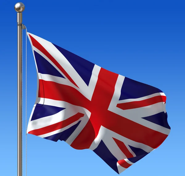 Bandeira do Reino Unido contra o céu azul — Fotografia de Stock