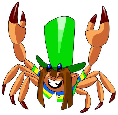 Crab in hat. clipart