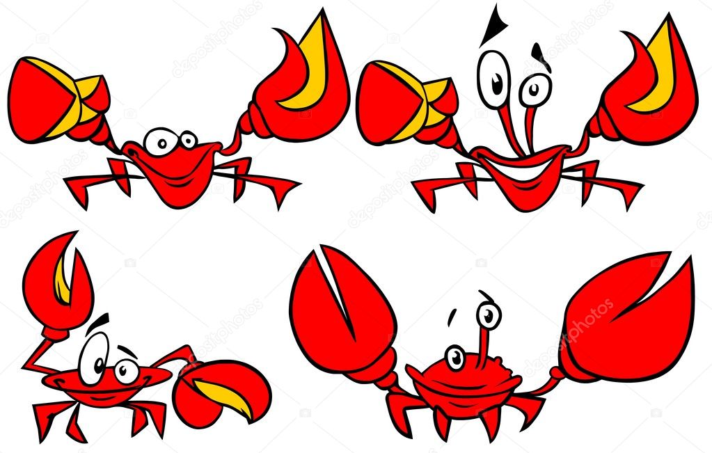 Set of funny crabs