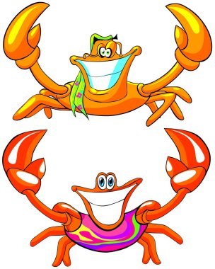 Happy beach crabs clipart