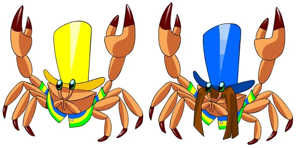 Krabben in hoeden — Stockfoto