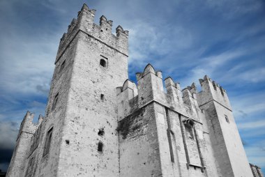 garda Gölü, lombardia, Italia Sirmione'da scaligero Kalesi.