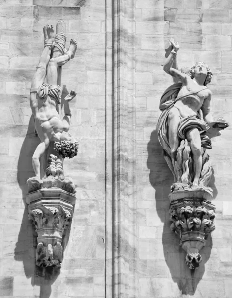 Fragment Milano Katedralen Duomo Milano Milanese Domm Milan Det Domkyrkan — Stockfoto