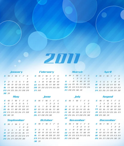 Vector abstract calendar, design template for 2011 — Wektor stockowy