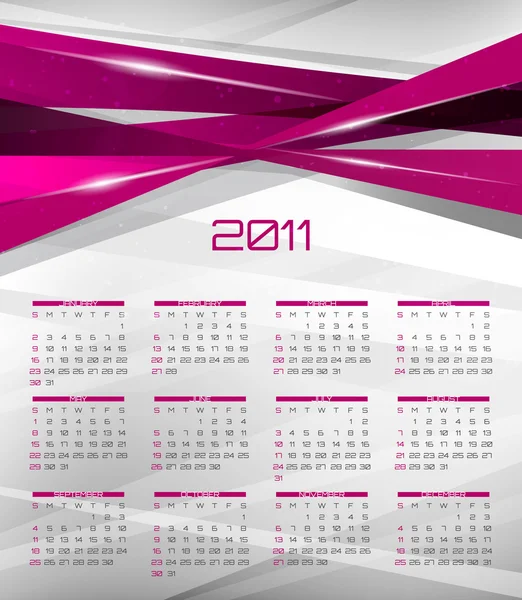 ベクトル抽象的なカレンダー、2011 年のデザイン テンプレート — ストックベクタ