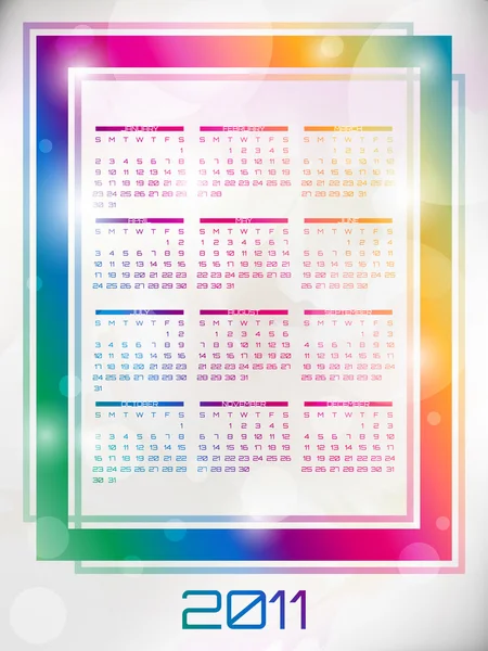 Vektor absztrakt naptár 2011 tervezősablon — Stock Vector