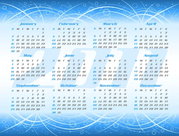 矢量抽象日历，2011 年的设计模板 — 图库矢量图片