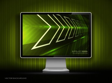 Vector digital LCD monitor clipart