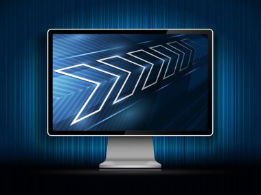 Vector digital LCD monitor clipart