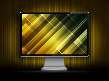 Vector digital LCD monitor clipart