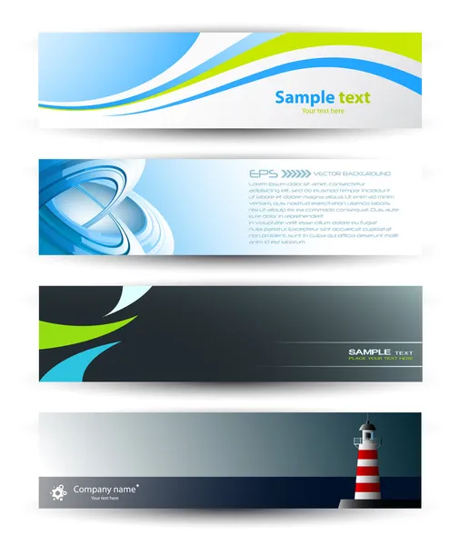 Banderas abstractas vectoriales para encabezado web — Archivo Imágenes Vectoriales