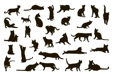 Картина, постер, плакат, фотообои "силуэты кошек
", артикул 4053730
