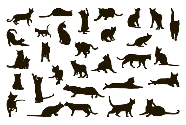 Silhoettes de chats — Image vectorielle