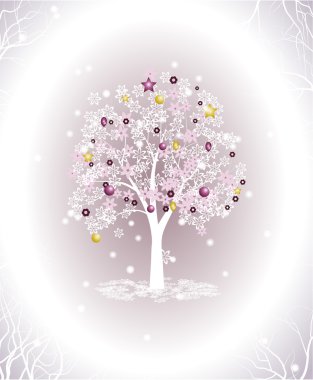 Flowering new year tree clipart