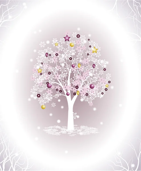 Flowering new year tree — Stock Vector