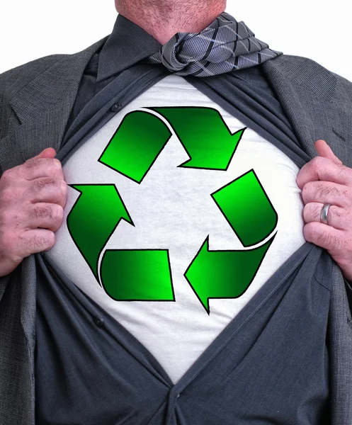 Superheld recycleren — Stockfoto