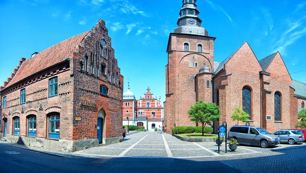 Ystad kerk panorama — Stockfoto