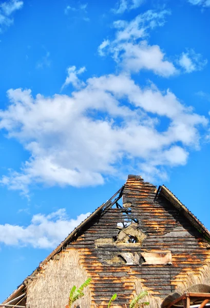 stock image Fire damaged gable end