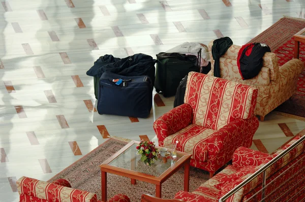 stock image Luggage in lobby at hotel